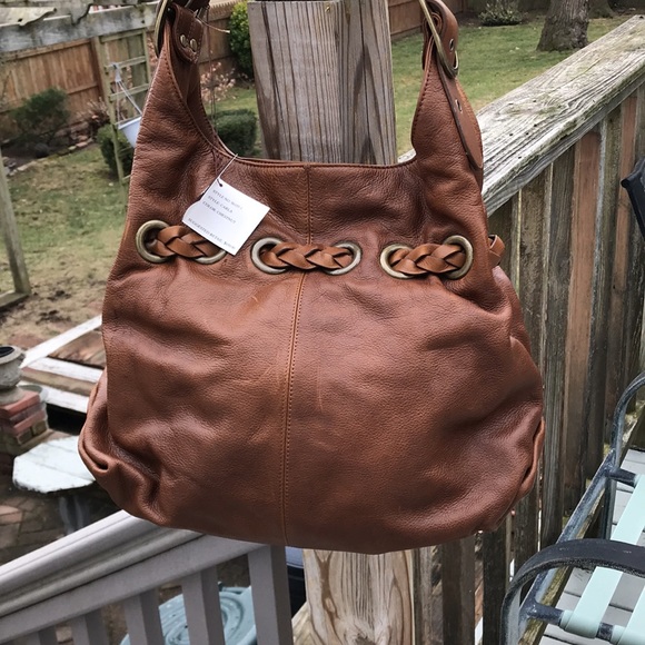 Kooba chestnut brown leather bag w refine details NWT large hobo shoulder bag - Picture 7 of 12